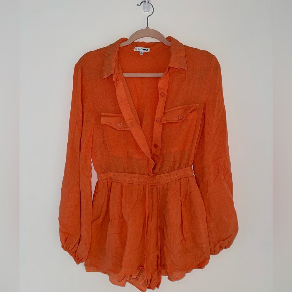 Fashion Nova  Orange romper